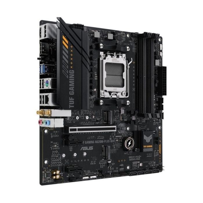 Asus TUF Gaming A620M-PLUS WIFI Placa Base AM5 - WiFi, Bluetooth, 4x DDR5, 2x M.2, 4x SATA III, PCIe 3.0, RJ-45, USB-A, USB-C - Factor de Forma MicroATX