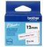Brother Btag-232 Cinta 12mm - Texto Rojo sobre Fondo Blanco - Medidas 12mmx4 Metros - Apta para PTN10, PTN20, PTN25BT