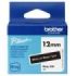 Brother Btag-335 Cinta 12mm - Texto Blanco sobre Fondo Negro - Medidas 12mmx4 Metros - Apta para PTN10, PTN20, PTN25BT