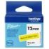Brother Btag-631 Cinta 12mm - Texto Negro sobre Fondo Amarillo - Medidas 12mmx4 Metros - Apta para PTN10, PTN20, PTN25BT