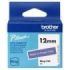 Brother Btag-F35 Cinta 12mm - Texto Blanco sobre Fondo Morado - Medidas 12mmx4 Metros - Apta para PTN10, PTN20, PTN25BT