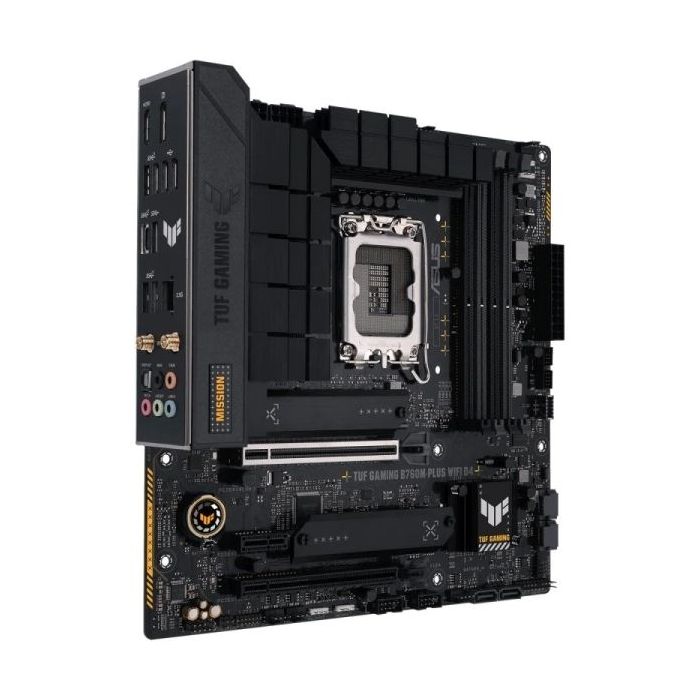 Asus TUF Gaming B760M-PLUS WIFI D4 Placa Base LGA 1700 - WiFi, Bluetooth, 4x DDR4, 2x M.2, 4x SATA III, PCIe 4.0, 5.0 RJ-45, USB-A, USB-C - Factor de Forma MicroATX