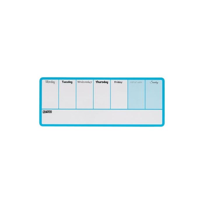 Nobo Planificador Semanal de Pizarra Magnetica Mini 360x140mm - Almohadillas Adhesivas e Imanes para Montaje - Incluye Rotulador y 2 Imanes para Pizarra