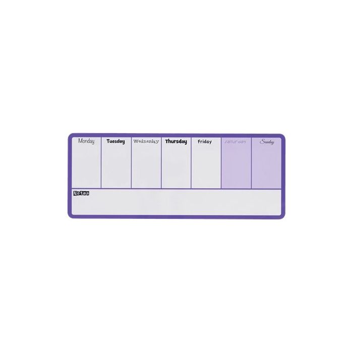 Nobo Planificador Semanal de Pizarra Magnetica Mini 360x140mm - Almohadillas Adhesivas e Imanes para Montaje - Incluye Rotulador y 2 Imanes para Pizarra
