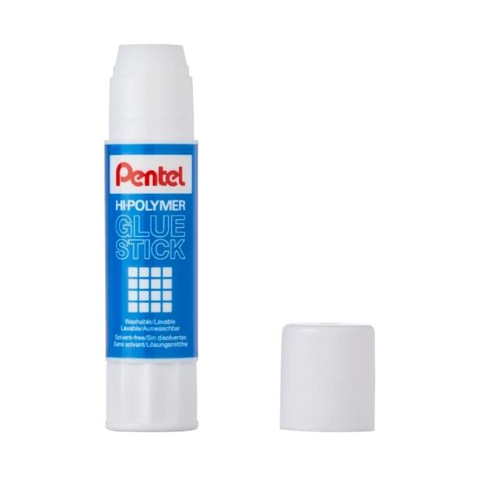 Pentel Hi-Polymer Pegamento en Barra 25gr - Facil Aplicacion - Ideal para Oficina, Hogar y Colegio - Transparente
