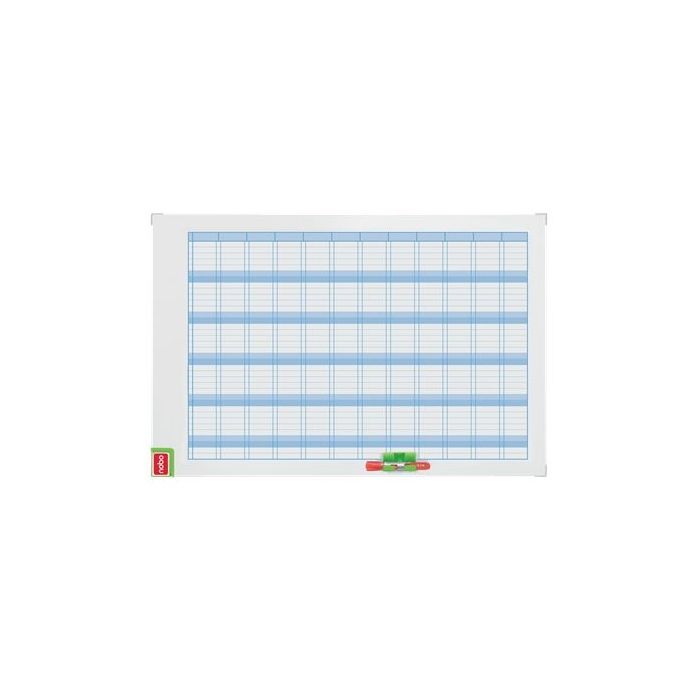 Nobo Performance Planificador Anual de Pizarra Magnetica 720x50x1030mm - Incluye Kit de Planificacion de Imanes