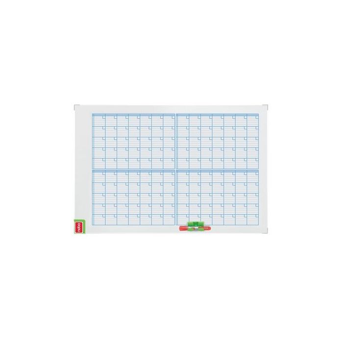 Nobo Performance Planificador Mensual de Pizarra Magnetica 725x53x1045mm - Incluye Kit de Planificacion de Imanes