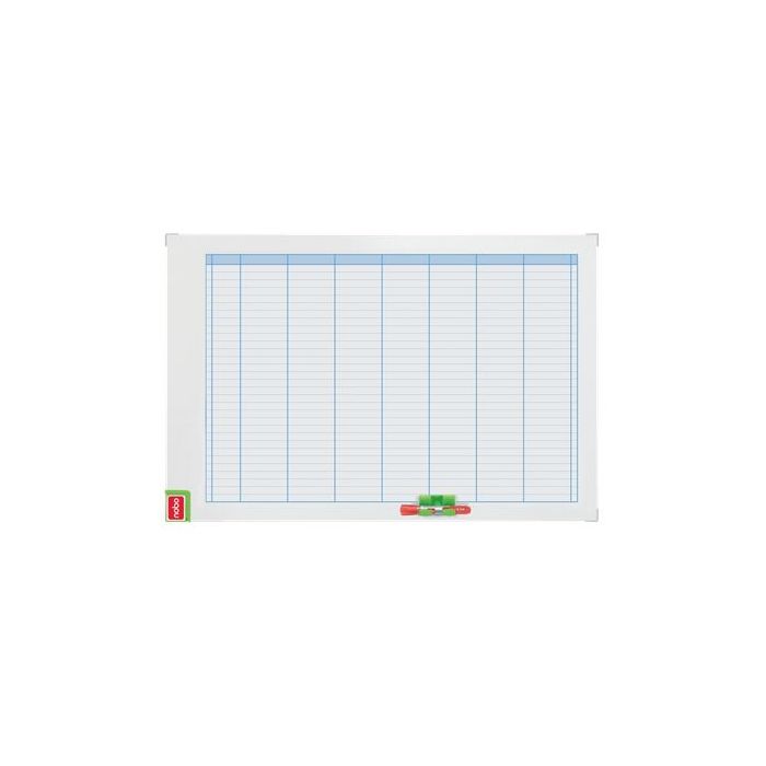 Nobo Performance Planificador Semanal de Pizarra Magnetica 710x50x1030mm - Incluye Kit de Planificacion de Imanes