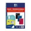 Oxford Europeanbook 1 Classic Pack de 3 Cuadernos Espiral Formato A4+ Cuadriculado 5x5mm - 80 Hojas 90gr - Tapa Extradura Tacto Suave - Recuadro de Color - Colores Vivos Surtidos