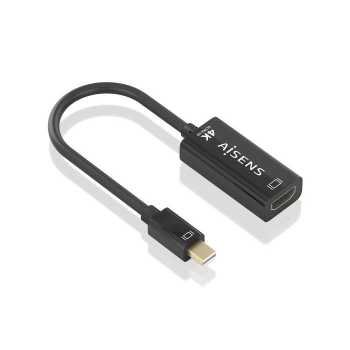 Aisens Conversor MINI DP a HDMI 4K@60HZ - MINI DP/M-HDMI/H - 15cm - Color Negro