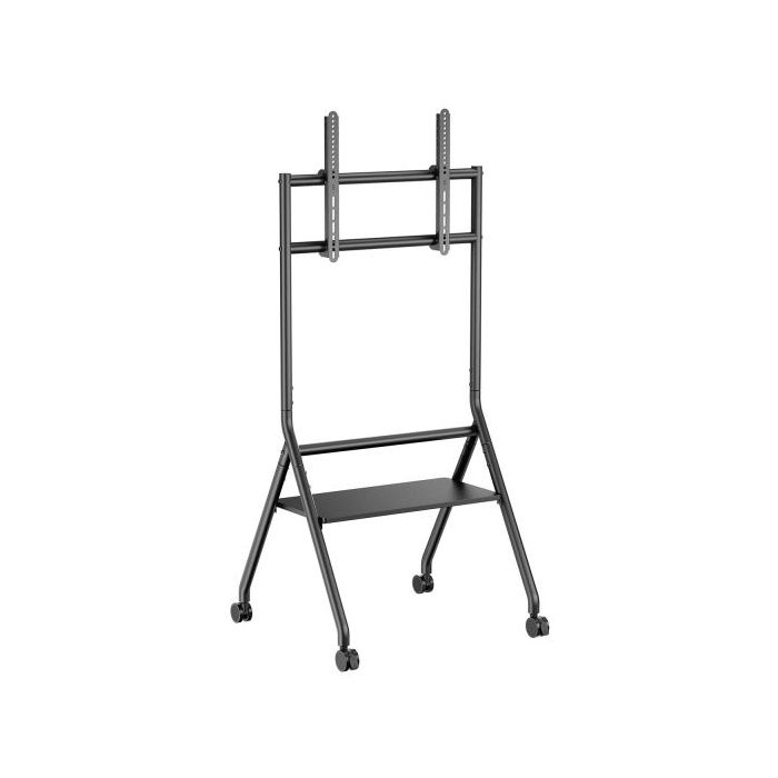 Aisens Soporte de Suelo ECO con Rueda - 1 Bandeja para Pantalla Interactiva/TV 80kg de 37-86 - Color Negro