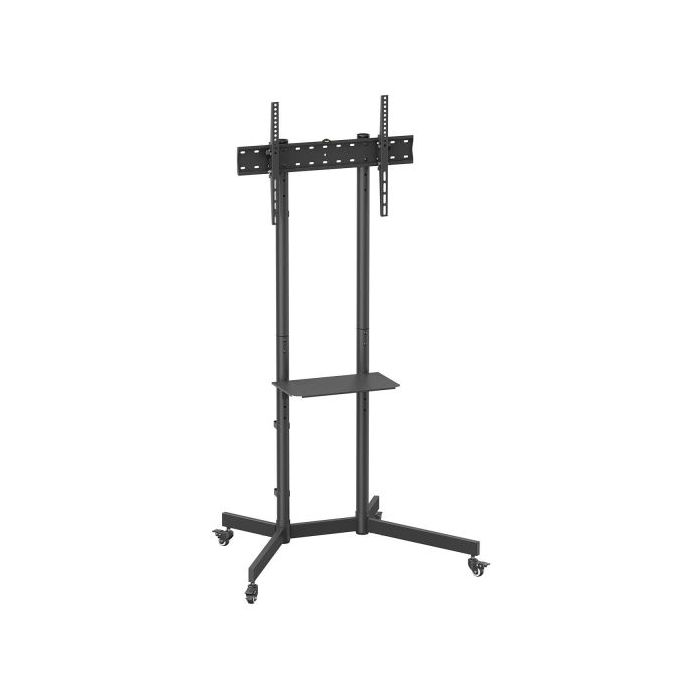 Aisens Soporte de Suelo ECO con Rueda - Bandeja para DVD para Monitor/TV 45kg de 37-70 - Color Negro
