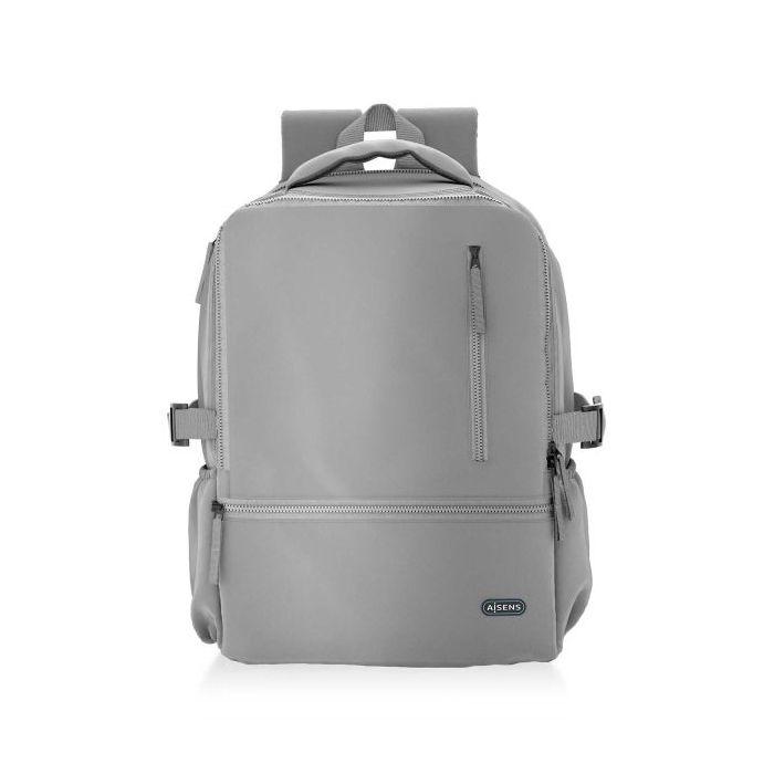 Aisens Mochila Deportiva Repelente al Agua para Portatil 15,6 - Color Gris