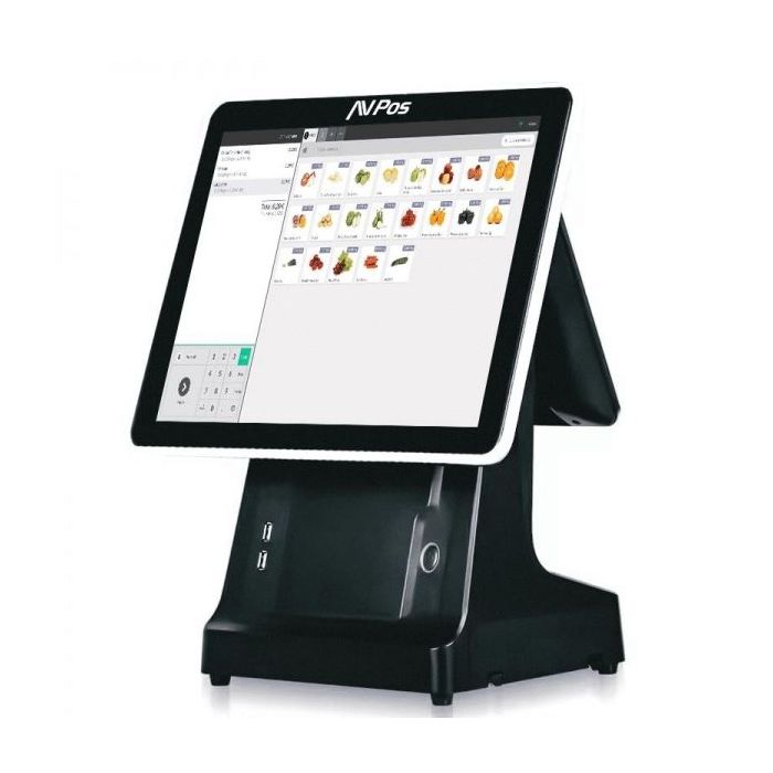 AVPos TPV K6000 15 Tactil - Impresora Integrada - 2º Pantalla 9,7 - I5 - 8gb Memoria - SSD 128gb - VGA y HDMI - Color Negro