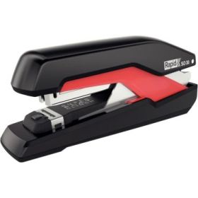 Rapid Supreme Omnipress SO30 Grapadora de Sobremesa - Hasta 30 Hojas - Grapado sin Esfuerzo - Color Negro/Rojo