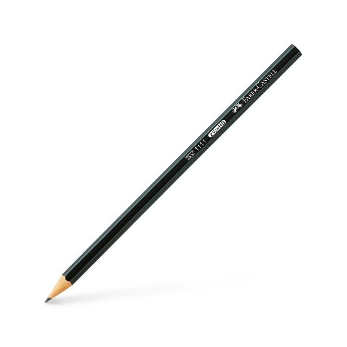 Faber-Castell Castell 1111 Lapiz de Grafito HB - Mina Resistente a la Rotura - Cuerpo con Acabado en Negro