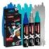 Edding X 6900 Oceano Pack de 3 Rotuladores Multisuperficie Permanentes de Tinta Opaca - Punta Biselada con Trazo 2-10mm - Color Azul, Plata y Turquesa