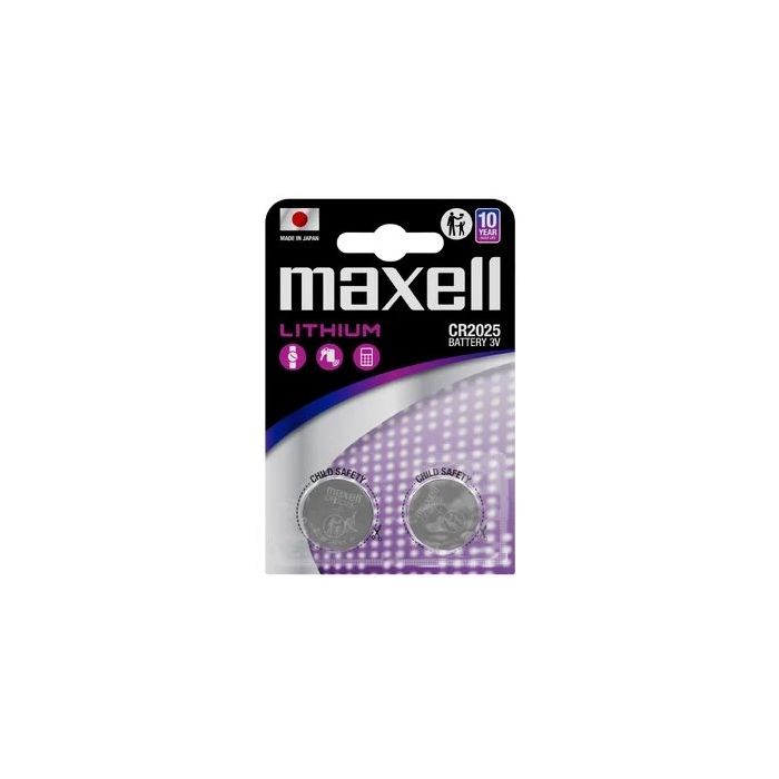 Maxell Pack de 2 Pilas Litio de Boton CR2025 3V
