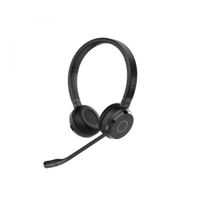 Jabra Evolve 65 TE UC Stereo Auriculares con Microfono Bluetooth - Cancelacion de Ruido - Autonomia hasta 12h - Diadema Ajustable - Controles en Auricular - Color Negro