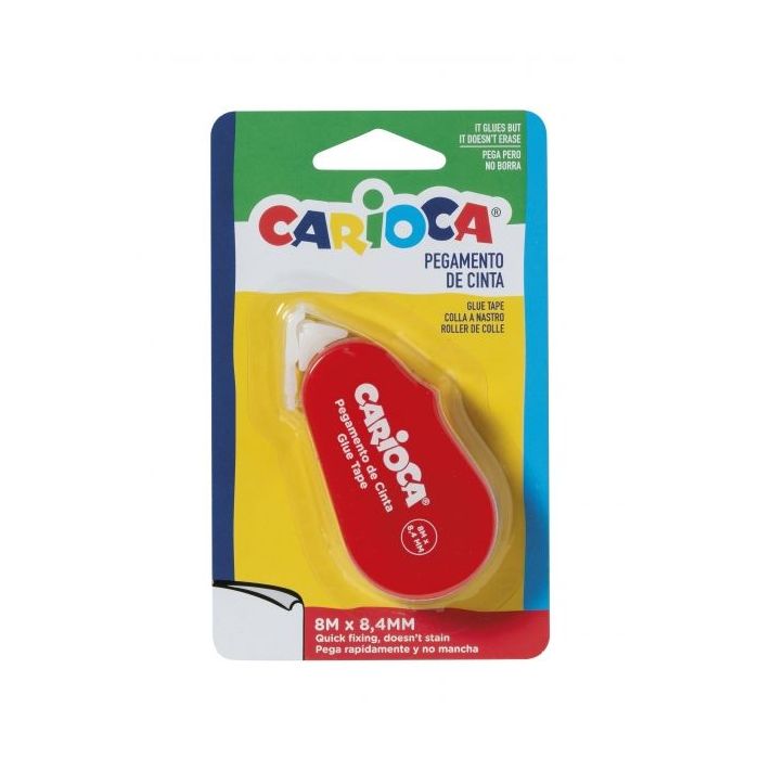Carioca Glue Tape Cinta Adhesiva - Precisa y Rapida - Ideal para Todo Tipo de Papel - Color Varios