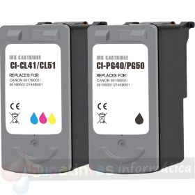 Canon PG40 Negro + CL41 Color Pack de 2 Cartuchos de Tinta Remanufacturados