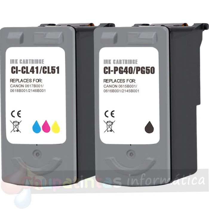 Canon PG40 Negro + CL41 Color Pack de 2 Cartuchos de Tinta Remanufacturados