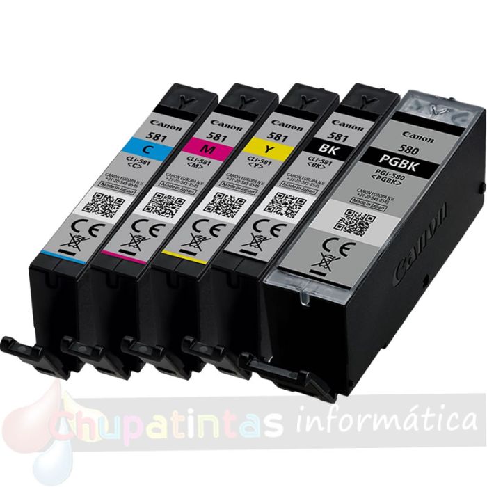Canon PGI580/CLI581 Pack de 5 Cartuchos de Tinta Originales - 2078C007-3