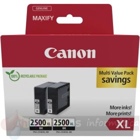 Canon PGI2500XL Multipack de 2 Cartuchos de Tinta Originales Negro - 9254B011-1