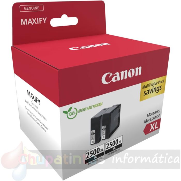 Canon PGI2500XL Multipack de 2 Cartuchos de Tinta Originales Negro - 9254B011-2