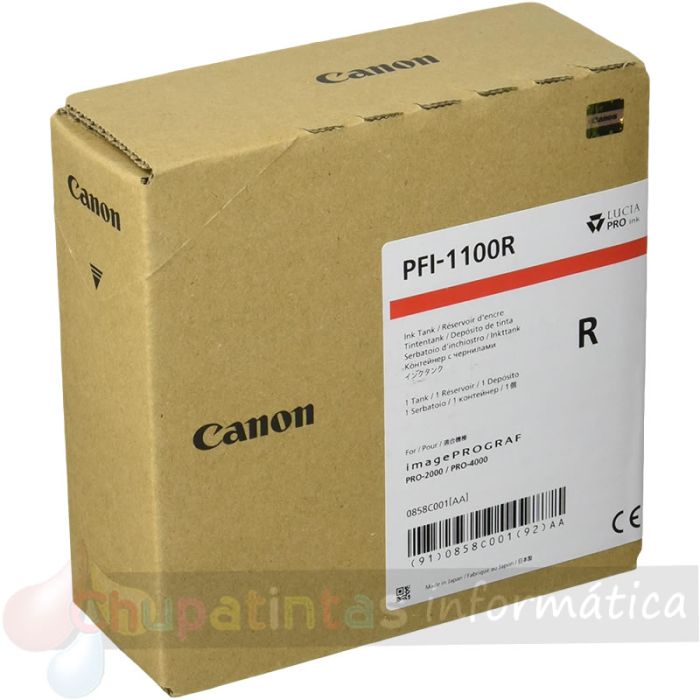 Canon PFI1100 Rojo Cartucho de Tinta Original - 0858C001-1