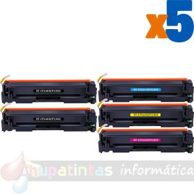 HP 201X/201A/203X/203A Pack de 5 Cartuchos de Tóner Genéricos: CF400X/CF540X+CF401X/CF541X+CF402X/CF542X+CF403X/CF543X
