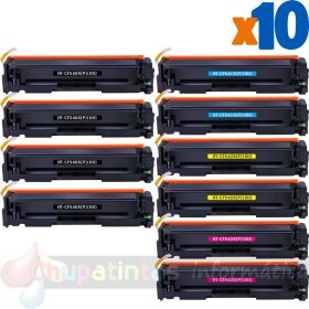 HP 201X/201A/203X/203A Pack de 10 Cartuchos de Tóner Genéricos: CF400X/CF540X+CF401X/CF541X+CF402X/CF542X+CF403X/CF543X
