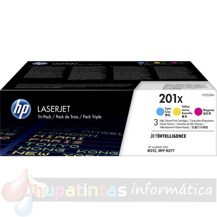 HP CF401X/CF402X/CF403X Pack de 3 Cartuchos de Tóner Originales - 201X-1