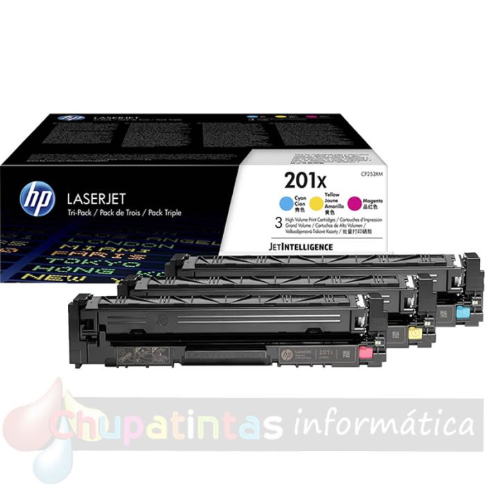 HP CF401X/CF402X/CF403X Pack de 3 Cartuchos de Toner Originales - 201X