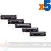 HP CF283X Negro Pack de 5 Cartuchos de Toner Genericos - Reemplaza 83X