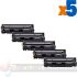 HP CE285A/CE278A/CB435A/CB436A Negro Pack 5 Cartuchos de Tóner Genéricos