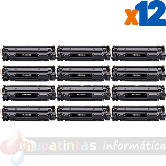HP CE285A/CE278A/CB435A/CB436A Negro Pack 12 Cartuchos de Tóner Genéricos