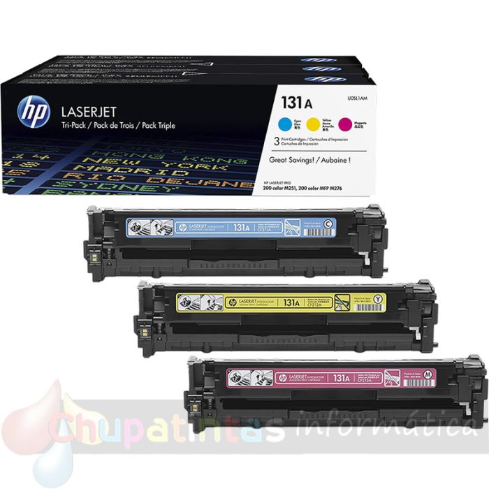 HP CF211A/CF212A/CF213A Pack de 3 Cartuchos de Tóner Originales - 131A-2