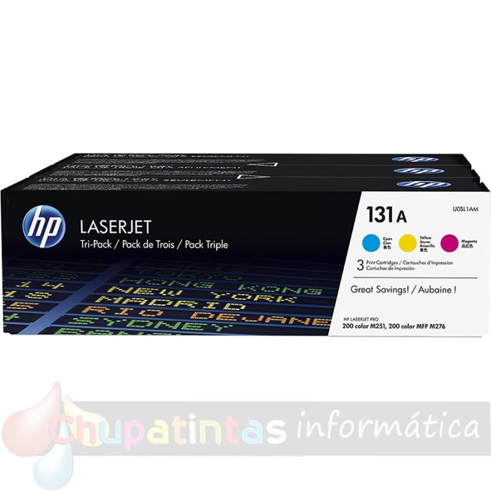 HP CF211A/CF212A/CF213A Pack de 3 Cartuchos de Tóner Originales - 131A-1