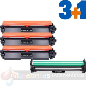HP CF230A XL Tóner + HP CF232A Tambor de Imagen Pack de 4 Cartuchos Genéricos