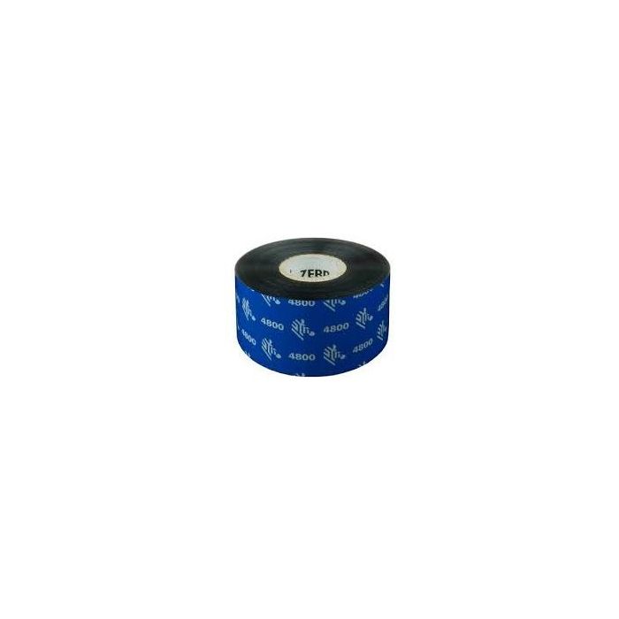 Zebra 4800 Pack de 12 Cintas de Transferencia Termica Original Negro - Resina - Ancho 40mm, Longitud 450m