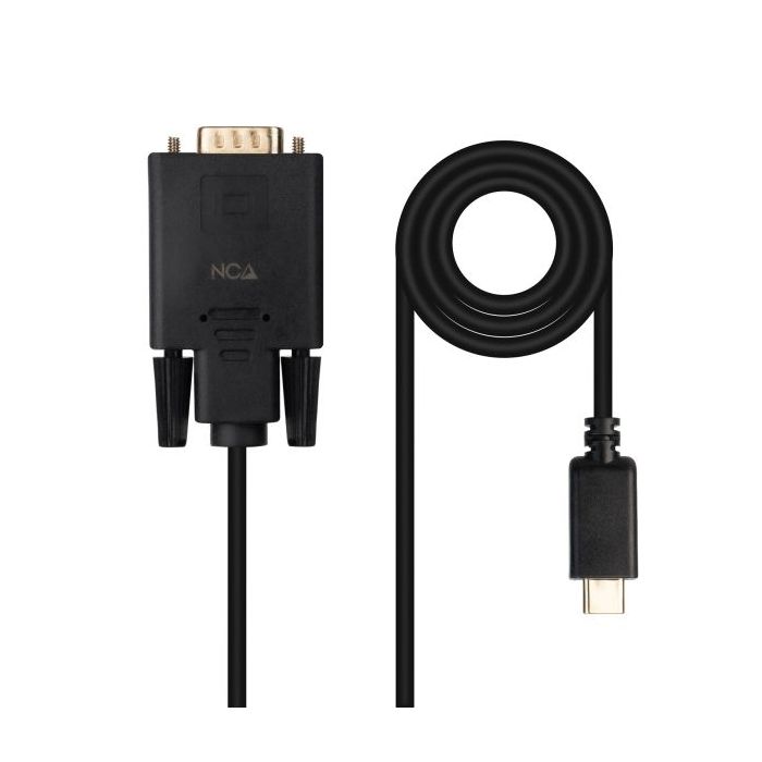 Nanocable Cable Conversor USB-C a VGA - USB-C/M-Hdb15/M - 1.8m - Color Negro
