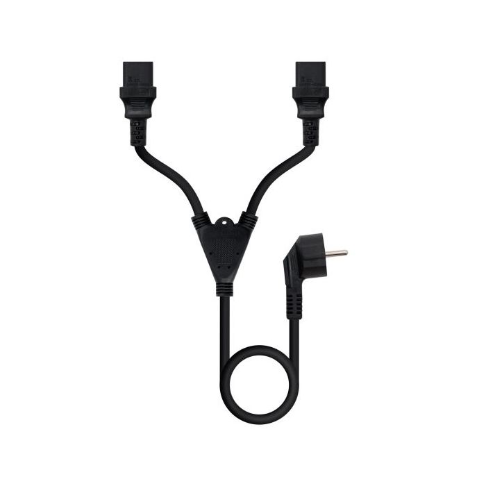 Nanocable Cable de Alimentacion CEE7 Macho a 2x C-13 Hembra 3m - Color Negro