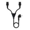 Nanocable Cable de Alimentacion CEE7 Macho a 2x C-13 Hembra 3m - Color Negro