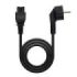 Nanocable Cable de Alimentacion CEE7 Acodado Macho a M-C5 Hembra Trebol 2m - Color Negro
