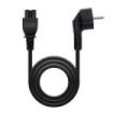 Nanocable Cable de Alimentacion CEE7 Acodado Macho a M-C5 Hembra Trebol 3m - Color Negro