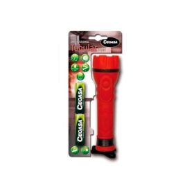 Cegasa Profesional Linterna de 3 LED - Cuerpo de Goma Antideslizante - Resistente a Golpes y Humedad - Funciona con 2 Pilas LR6 (Incluidas)
