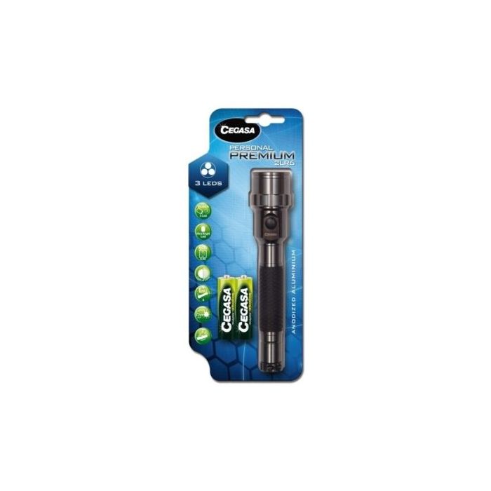 Cegasa Personal Premium Linterna 20lm - Fabicada en Aluminio Anodizado - Resistencia a Golpes y Humedad - Funciona con 2 Pilas LR6 (Incluidas)