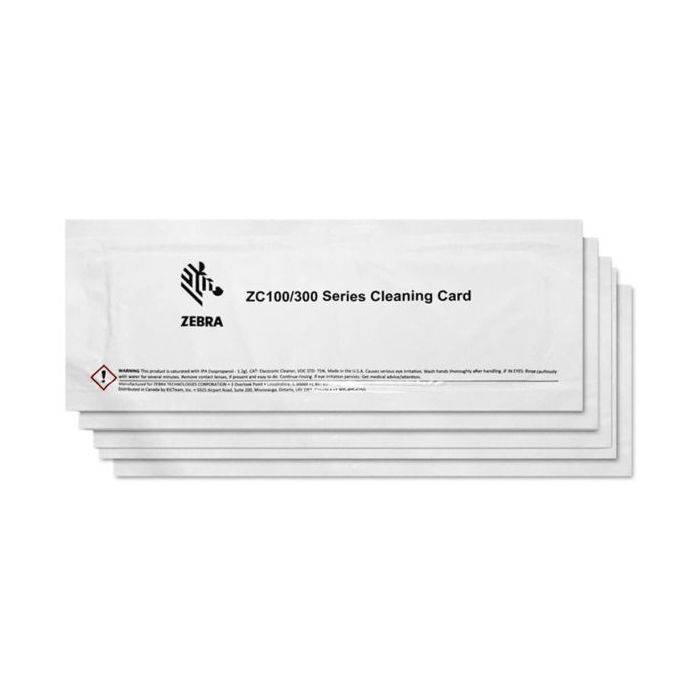 Zebra Pack de 5 Tarjetas de Limpieza para ZC100 ZC300