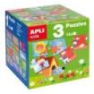 Apli Puzles Educativos - 24 Piezas de 7x7cm - Desarrollo de Habilidades y Capacidades - Tematicas: Animales, Casa y Estaciones - Ideal para Niños de 3 Años en Adelante - Formato de Cubo Resistente y Seguro